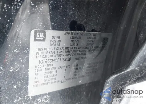 2015 GMC Canyon Slt z USA, uszkodzony, nr VIN 1GTG6CE30F1168158